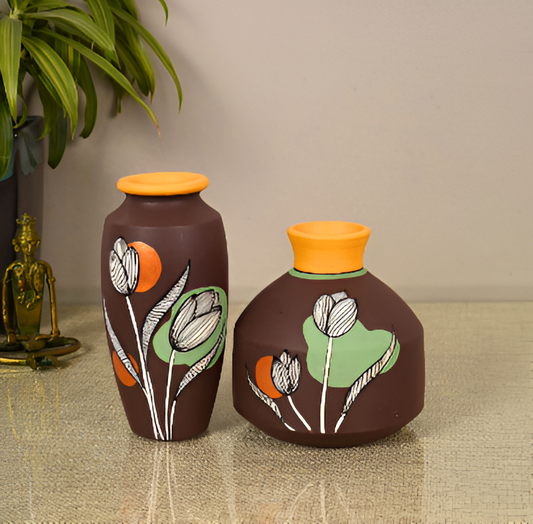 AUTUMM HUES TERRACOTTA FLOWER VASE SET OF 2