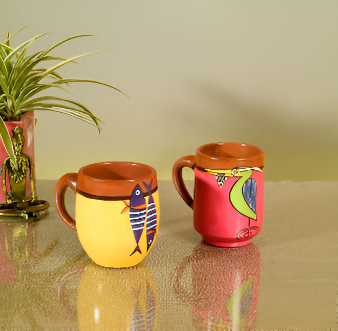 Something’s Fishy Terracotta Mug Set of2